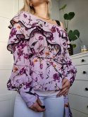 Floral blouse with ruffle, open shoulder LINDEX r.S