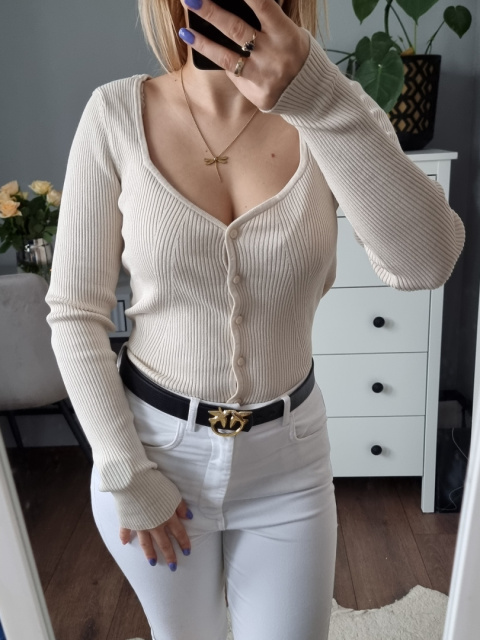 Kremowy sweterek rozpinany H&M r. S Kremowy sweterek rozpinany H&M r. S