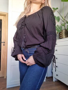 KappAhl viskózová halenka v černé r. S
