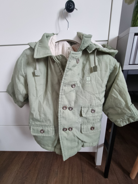 Green padded jacket MINI MEXX r. 74 12M Green padded jacket MINI MEXX r. 74 12M