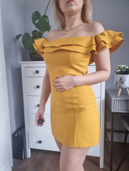 Yellow dress, frill, Top shop r. 36