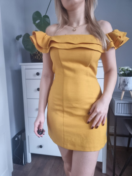 Yellow dress, frill, Top shop r. 36