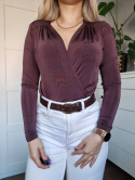 Feminine chocolate bodysuit with overlap lid