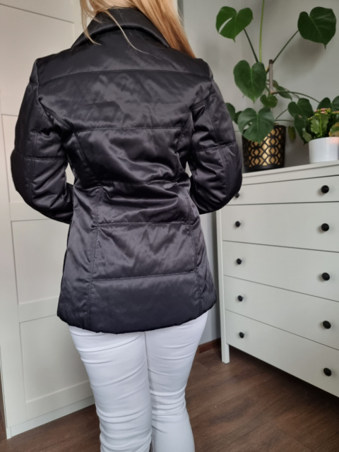 Czarna pikowana elegancka klasyczna kurtka taliowana, GANT, r. S Czarna pikowana elegancka klasyczna kurtka taliowana, GANT, r. S