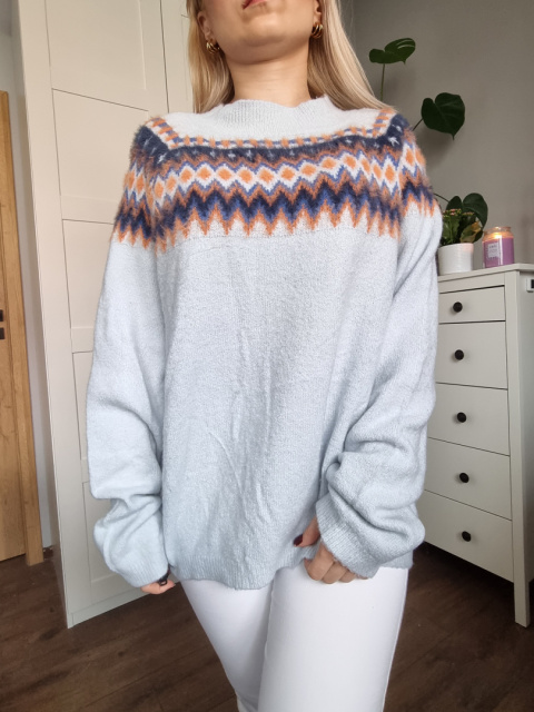 Sweter LT Clothing, geometryczny wzór, r. XL Sweter LT Clothing, geometryczny wzór, r. XL