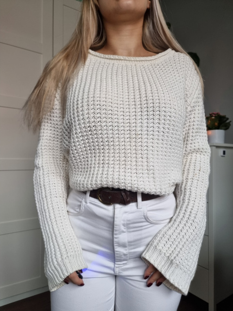 Biały sweter MOSS COPENHAGEN r.M Biały sweter MOSS COPENHAGEN r.M