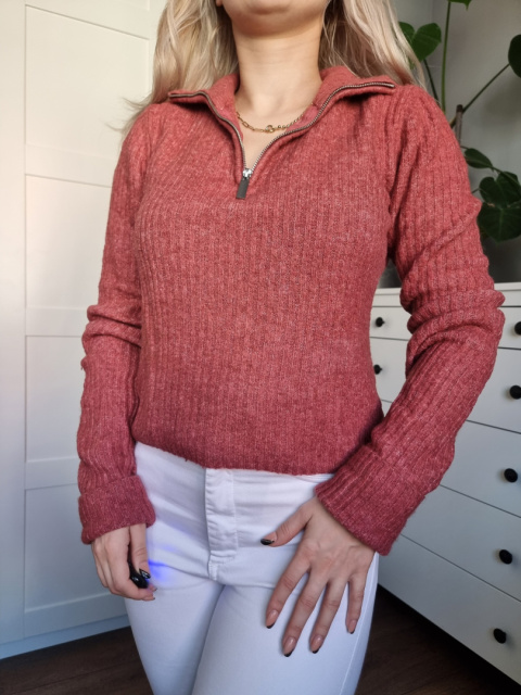 Sweterek z Wełną i Alpaką Half Zip Sweterek z Wełną i Alpaką Half Zip