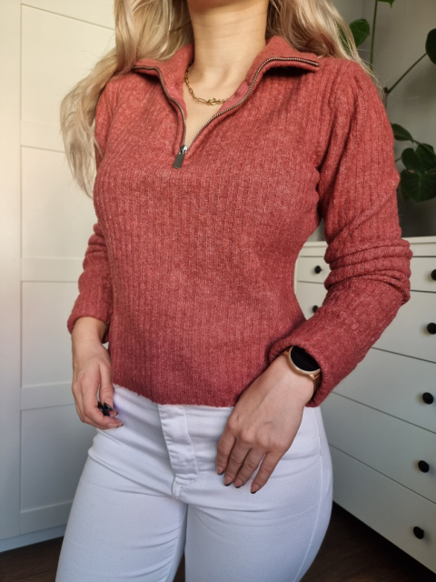 Sweterek z Wełną i Alpaką Half Zip Sweterek z Wełną i Alpaką Half Zip