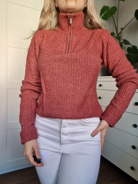 Sweterek z Wełną i Alpaką Half Zip Sweterek z Wełną i Alpaką Half Zip