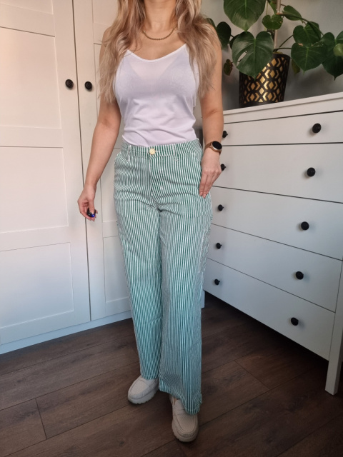 Spodnie w zielone paski dla dziewczynki na 14 lat / 164 cm, Sofie Schnoor Spodnie w zielone paski dla dziewczynki na 14 lat / 164 cm, Sofie Schnoor