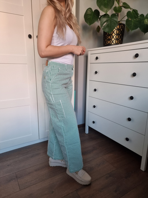 Spodnie w zielone paski dla dziewczynki na 14 lat / 164 cm, Sofie Schnoor Spodnie w zielone paski dla dziewczynki na 14 lat / 164 cm, Sofie Schnoor