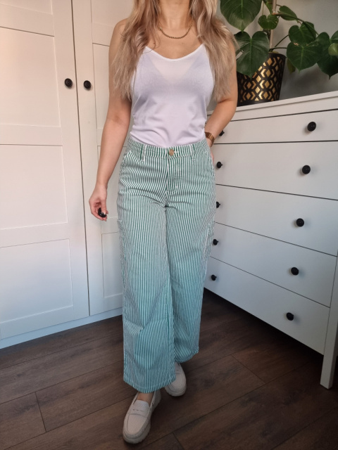 Spodnie w zielone paski dla dziewczynki na 14 lat / 164 cm, Sofie Schnoor Spodnie w zielone paski dla dziewczynki na 14 lat / 164 cm, Sofie Schnoor