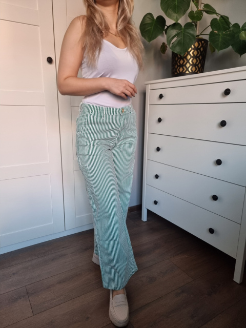 Spodnie w zielone paski dla dziewczynki na 14 lat / 164 cm, Sofie Schnoor Spodnie w zielone paski dla dziewczynki na 14 lat / 164 cm, Sofie Schnoor
