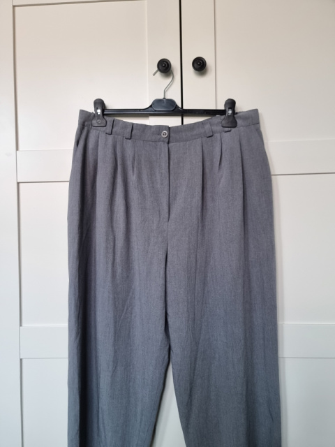 Szare melanżowe eleganckie spodnie, rozmiar 46/48 Szare melanżowe eleganckie spodnie, rozmiar 46/48