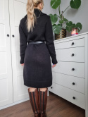 Black sweater dress with wool