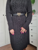 Black sweater dress with wool