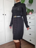 Black sweater dress with wool