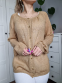 Sweater with 60% mohair and gold buttons