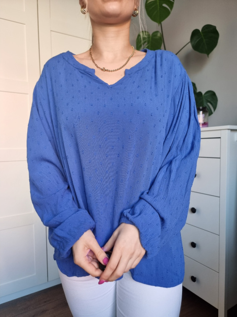 Kobaltová halenka s plumeti, velikost L Kobaltová halenka s plumeti, velikost L