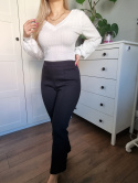 Czarne spodnie Mango typu dzwony cropped