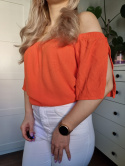 orange Spanish shorts with slit sleeves, size L
