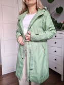 Green spring coat with a hood