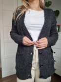 Dark green Melgan alpaca cardigan and wool, Noa Noa, r. XS