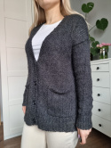 Dark green Melgan alpaca cardigan and wool, Noa Noa, r. XS