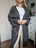 Grey melange cardigan with mohair, r. M