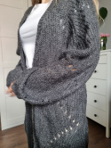 Grey melange cardigan with mohair, r. M