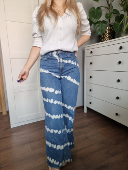 Jeasy w łaty z farby dla dziewczynki 158 cm / r. S