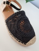 Black and beige espadrilles, lightweight, boho style