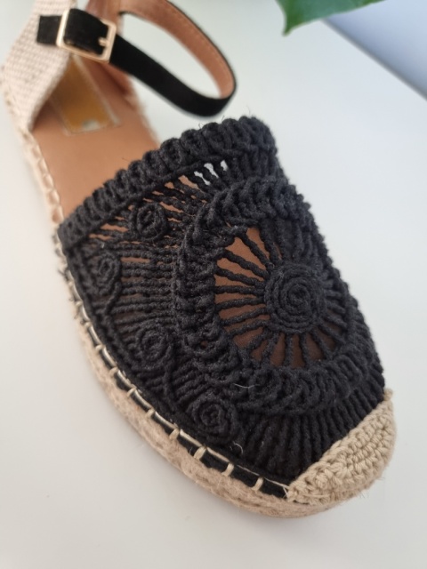 Czarno beżowe espadryle, lekkie, boho Czarno beżowe espadryle, lekkie, boho
