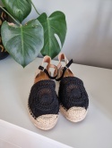 Black and beige espadrilles, lightweight, boho style