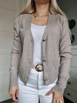 Elegancki sweterek / kargidan z wiskozą, kolor taup
