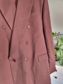 Burgundowa marynarka / żakiet plus size z wełną KINGSTON