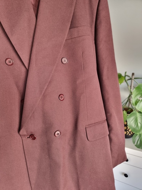 Burgundowa marynarka / żakiet plus size z wełną KINGSTON Burgundowa marynarka / żakiet plus size z wełną KINGSTON