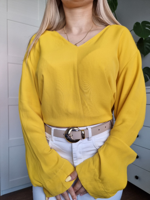 Piękna kanarkowa koszula, Zara, wiskoza, r. L Piękna kanarkowa koszula, Zara, wiskoza, r. L