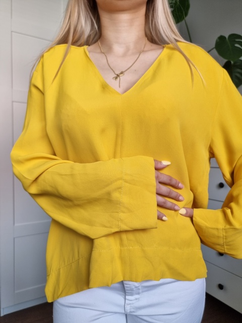 Piękna kanarkowa koszula, Zara, wiskoza, r. L Piękna kanarkowa koszula, Zara, wiskoza, r. L
