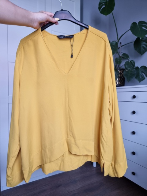 Piękna kanarkowa koszula, Zara, wiskoza, r. L Piękna kanarkowa koszula, Zara, wiskoza, r. L