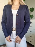 Elegant navy blue sweater / cardigan with viscose